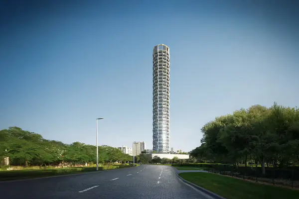 Developer render of Binghatti Circle, a Binghatti project in Jumeirah Village Circle.