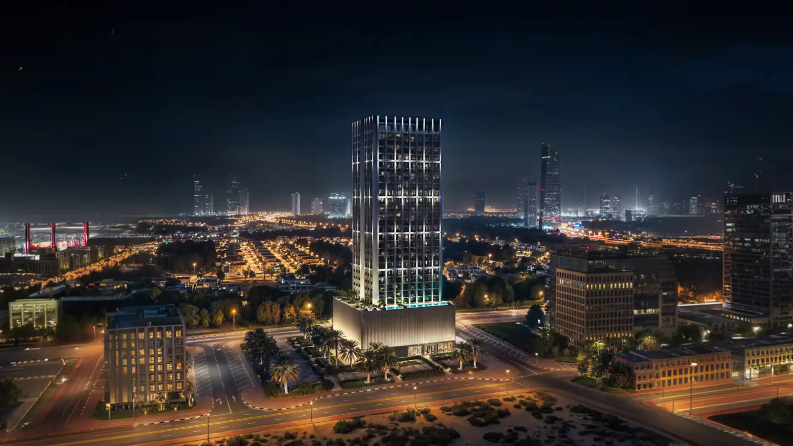 Developer render of Binghatti Etherea, a Binghatti project in Jumeirah Village Circle.