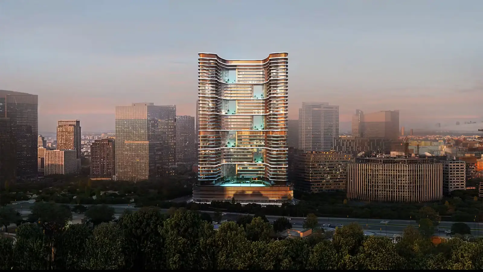 Developer render of Binghatti Hillviews, a Binghatti project in Dubai Science Park.