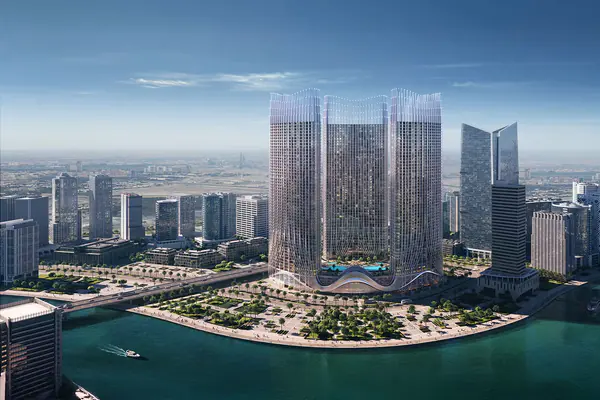Developer render of Binghatti Skyrise, a Binghatti project in Business Bay.