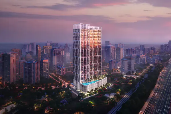 Developer render of Binghatti Titania, a Binghatti project in Majan.