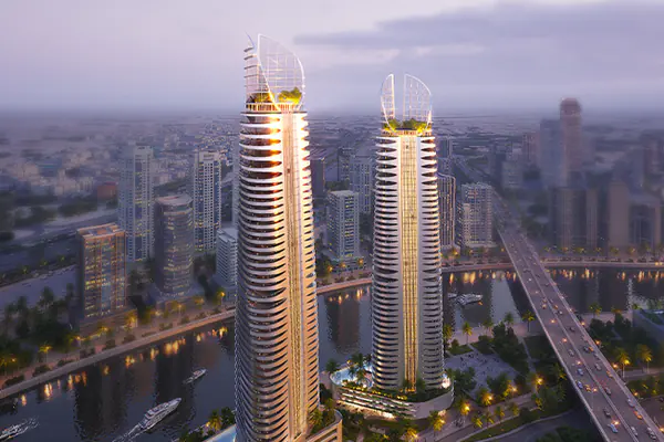 Developer render of CANAL HEIGHTS 2 de GRISOGONO, a DAMAC project in Business Bay.