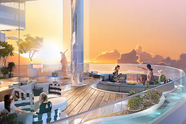 Developer render of DAMAC Bay by Cavalli, a DAMAC project in Dubai Harbour.