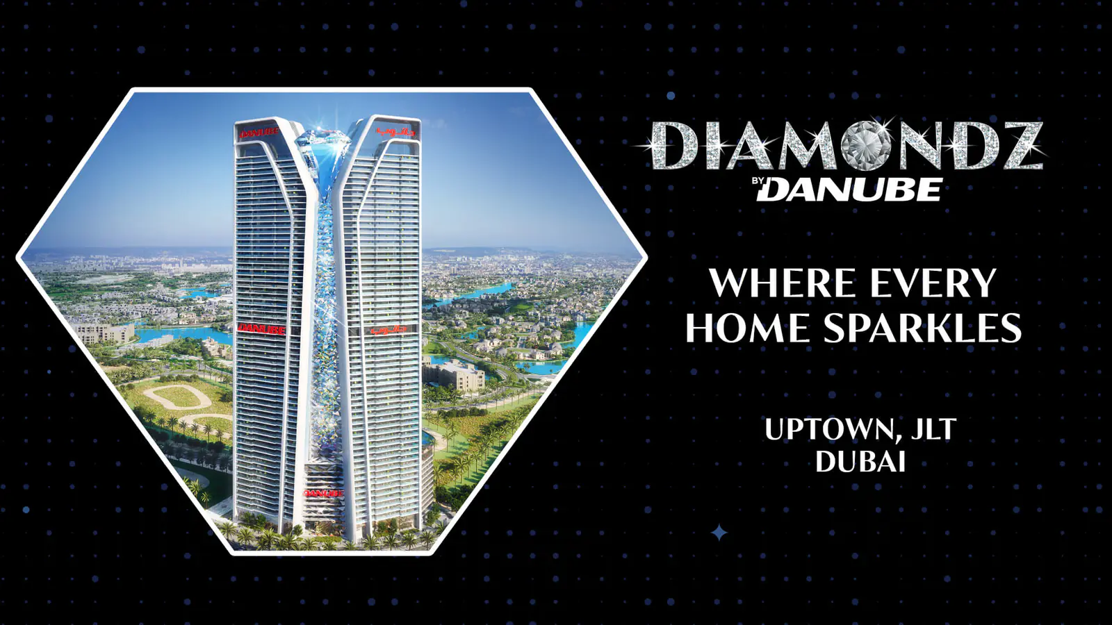 Developer render of DIAMONDZ, a Danube project in Jumeirah Lake Towers.