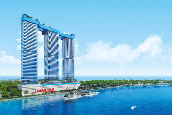 Developer render of OCEANZ 2, a Danube project in Dubai Maritime City.