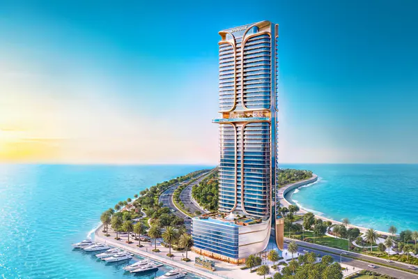Developer render of Shahrukhz Residences, a Danube project in Dubai Maritime City.