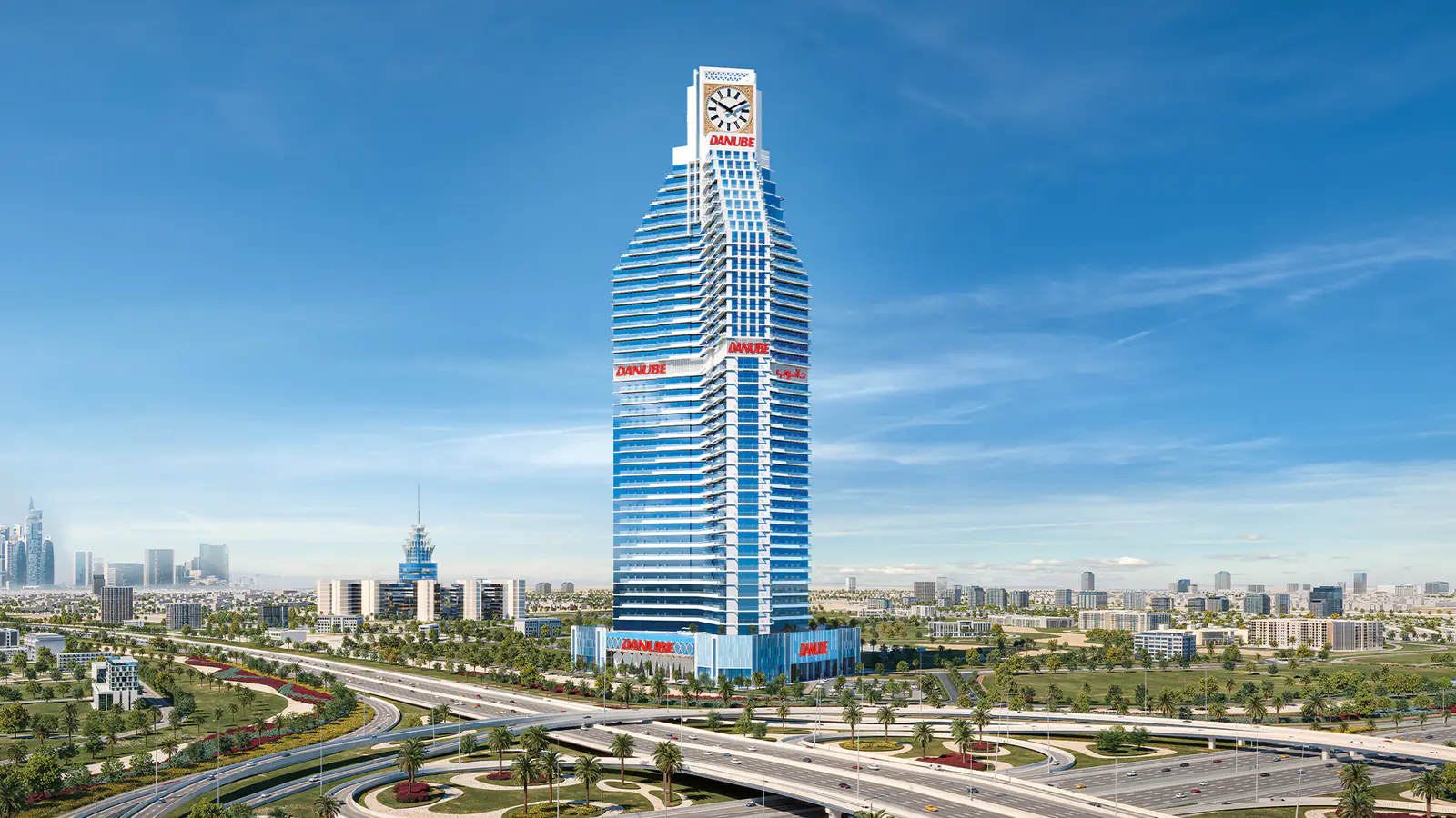 Developer render of Timez, a Danube project in Dubai Silicon Oasis.