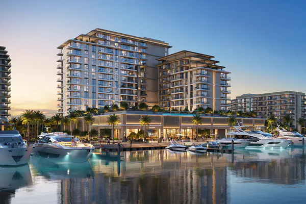 Developer render of Aurea, an Emaar project in Rashid Yachts & Marina.
