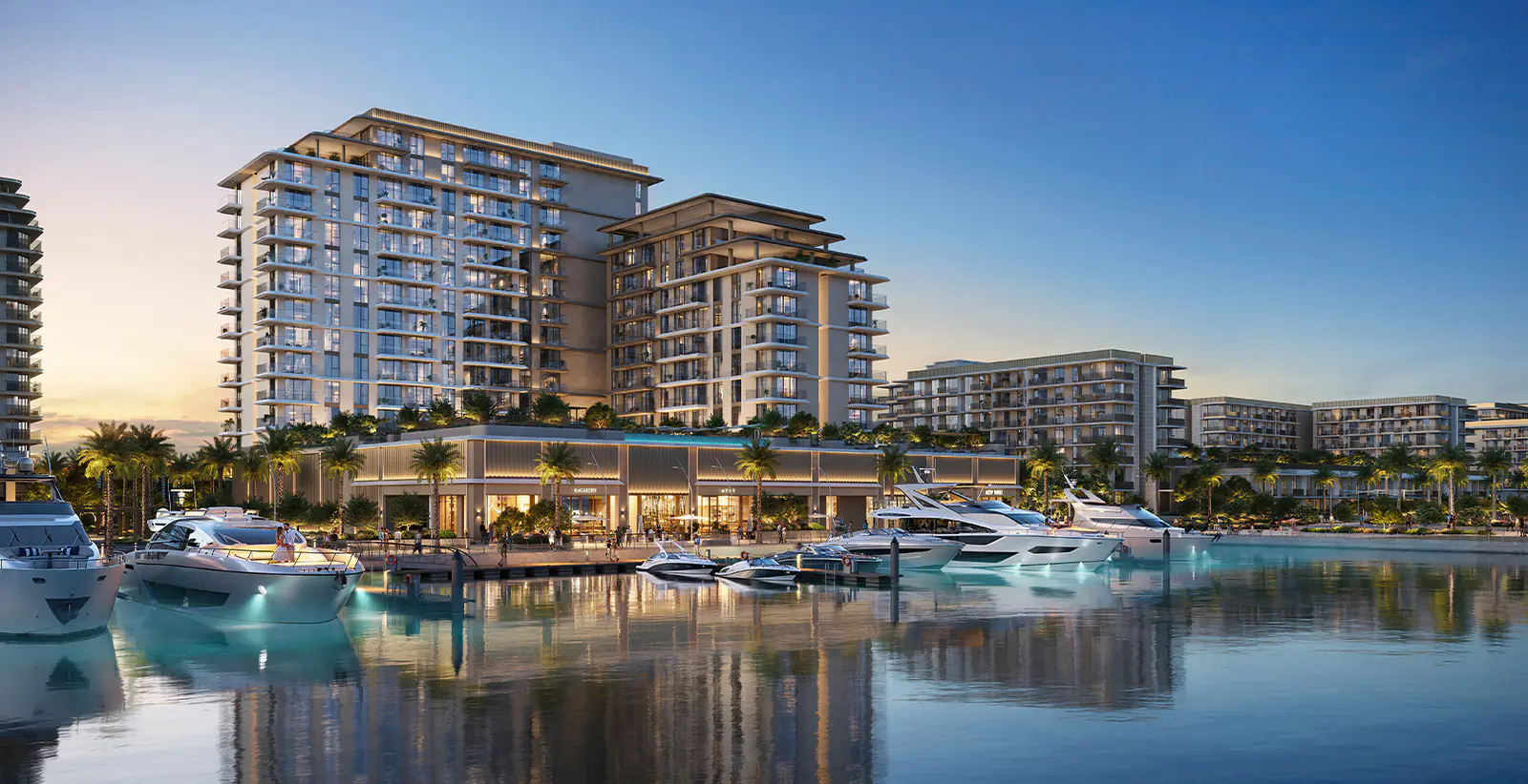Developer render of Aurea, an Emaar project in Rashid Yachts & Marina.