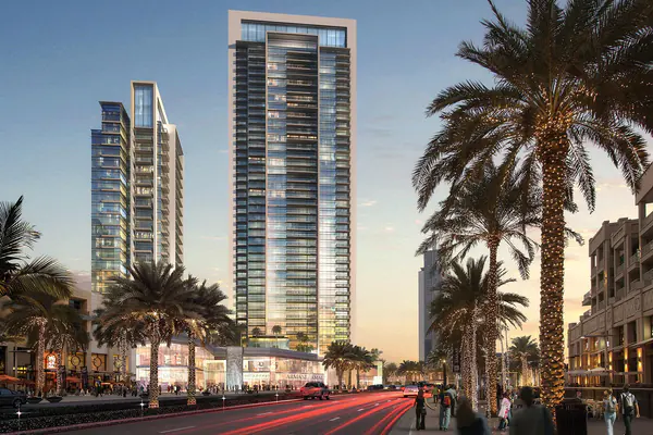 Developer render of BLVD Crescent in Downtown Dubai, an Emaar project in Downtown Dubai.