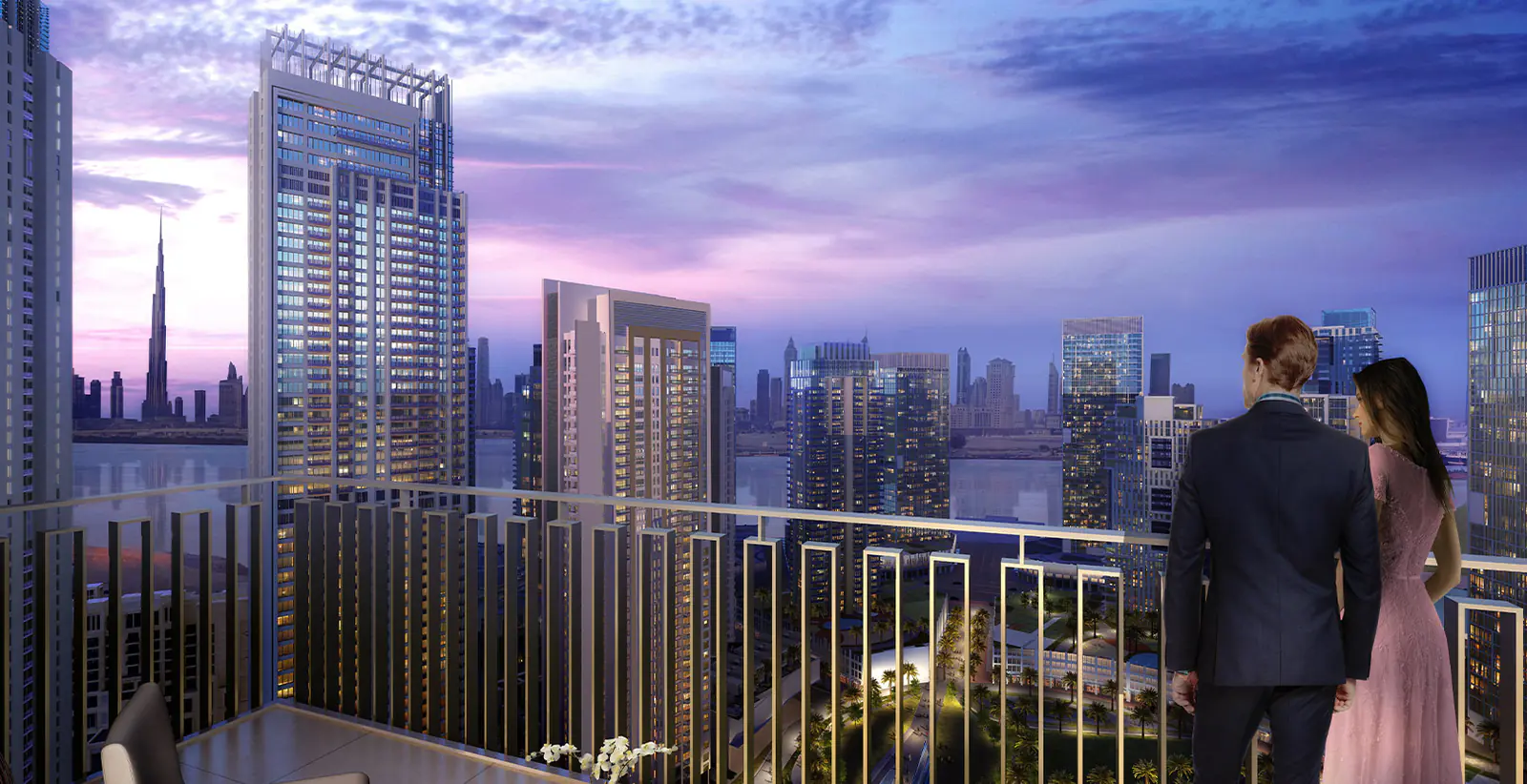 Developer render of Creek Gate at Dubai Creek Harbour, an Emaar project in Dubai Creek Harbour.