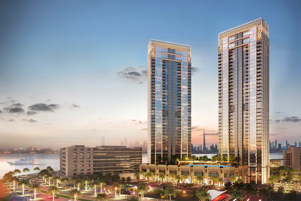 Developer render of Creek Side 18 at Dubai Creek Harbour, an Emaar project in Dubai Creek Harbour.