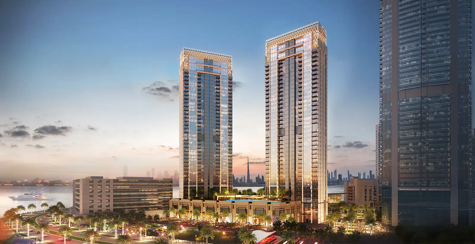 Developer render of Creek Side 18 at Dubai Creek Harbour, an Emaar project in Dubai Creek Harbour.