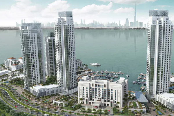 Developer render of Dubai Creek Residences at Dubai Creek Harbour, an Emaar project in Dubai Creek Harbour.