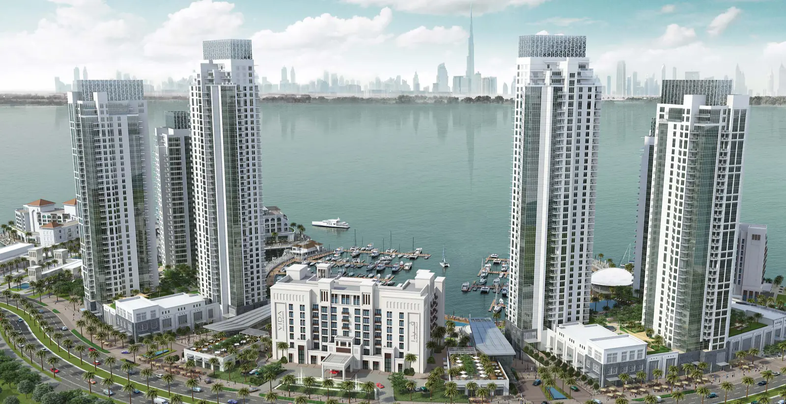 Developer render of Dubai Creek Residences at Dubai Creek Harbour, an Emaar project in Dubai Creek Harbour.