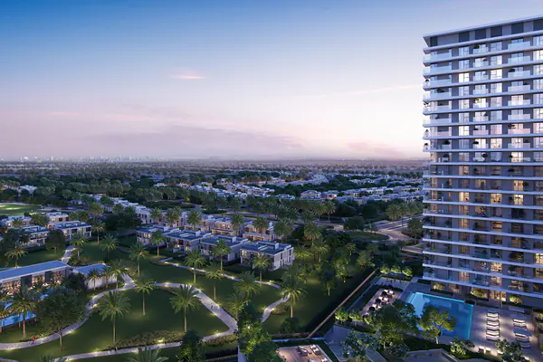 Developer render of Greenside Residence at Dubai Hills Estate, an Emaar project in Dubai Hills Estate.