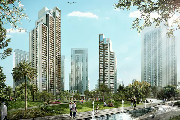 Developer render of Harbour Gate at Dubai Creek Harbour, an Emaar project in Dubai Creek Harbour.