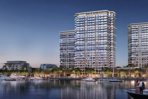 Developer render of Marina Views at Rashid Yachts & Marina, an Emaar project in Rashid Yachts & Marina.