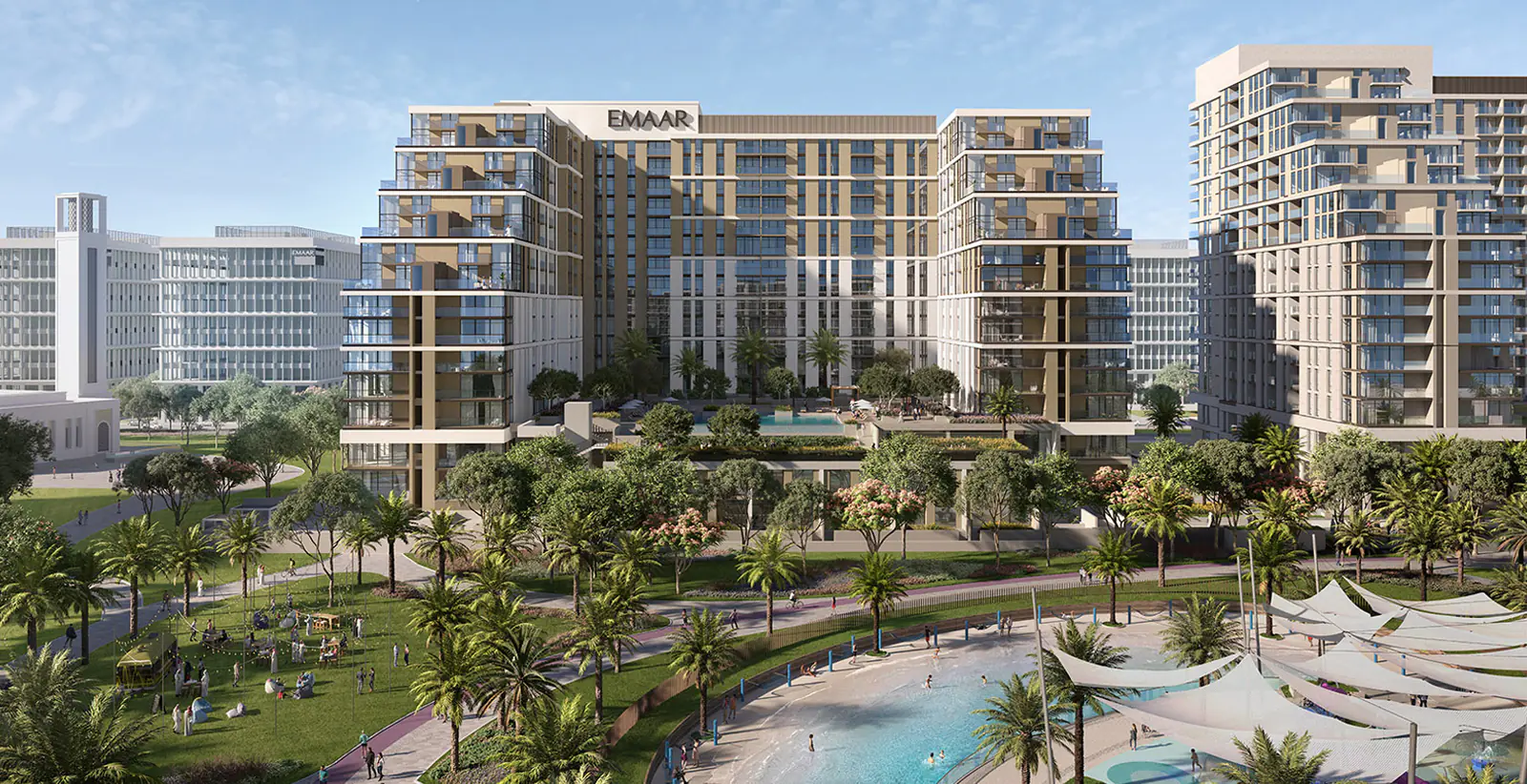 Developer render of Parkside Views Residence at Dubai Hills Estate, an Emaar project in Dubai Hills Estate.