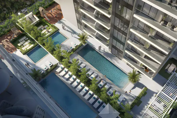 Developer render of Lum1nar Tower 2, an Object 1 project in Jumeirah Village Triangle.