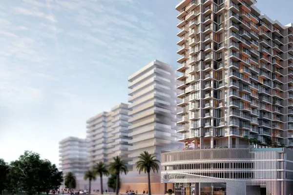Developer render of Tetris Tower, an Object 1 project in Jumeirah Village Circle.