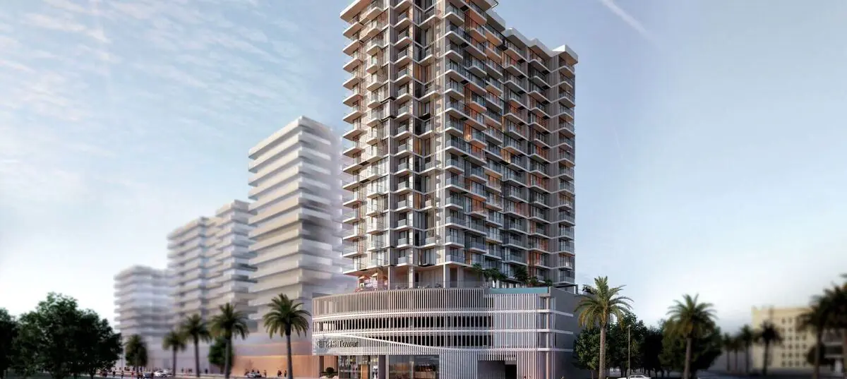 Developer render of Tetris Tower, an Object 1 project in Jumeirah Village Circle.