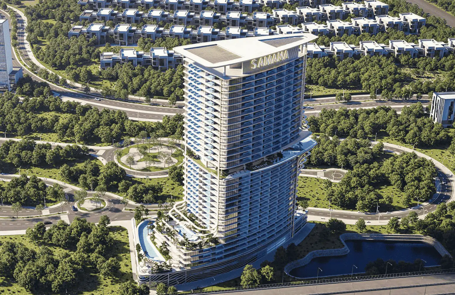 Developer render of SAMANA Barari Heights, a Samana project in Majan.