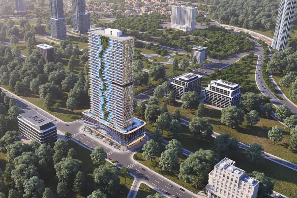 Developer render of SAMANA Barari Lagoons, a Samana project in Majan.