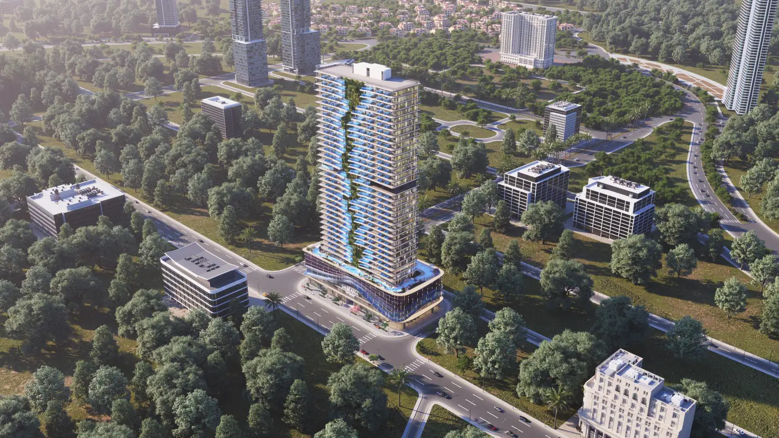 Developer render of SAMANA Barari Lagoons, a Samana project in Majan.