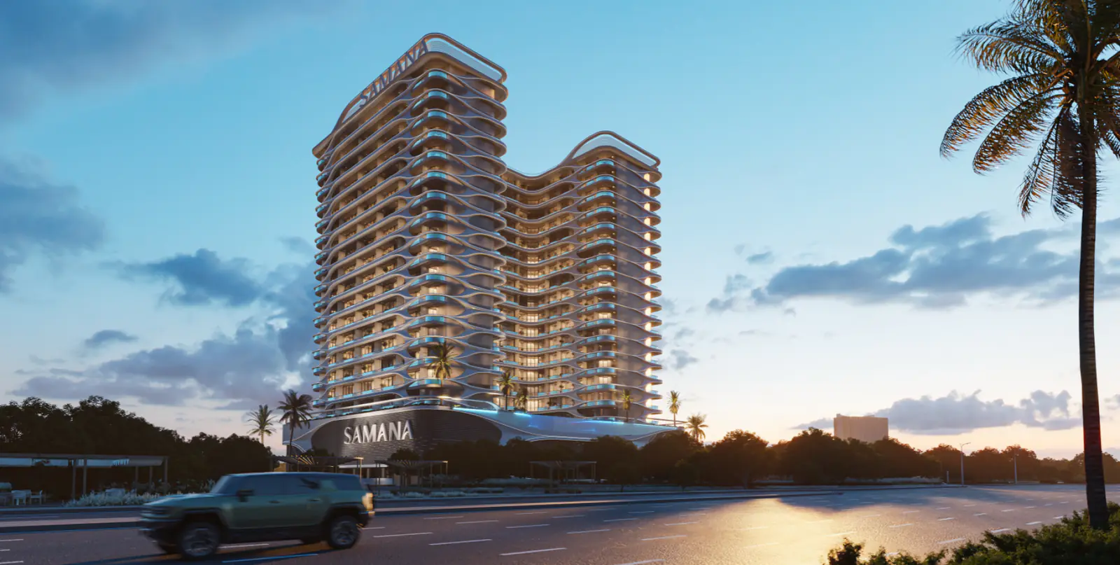 Developer render of SAMANA Boulevard Heights, a Samana project in Dubailand.