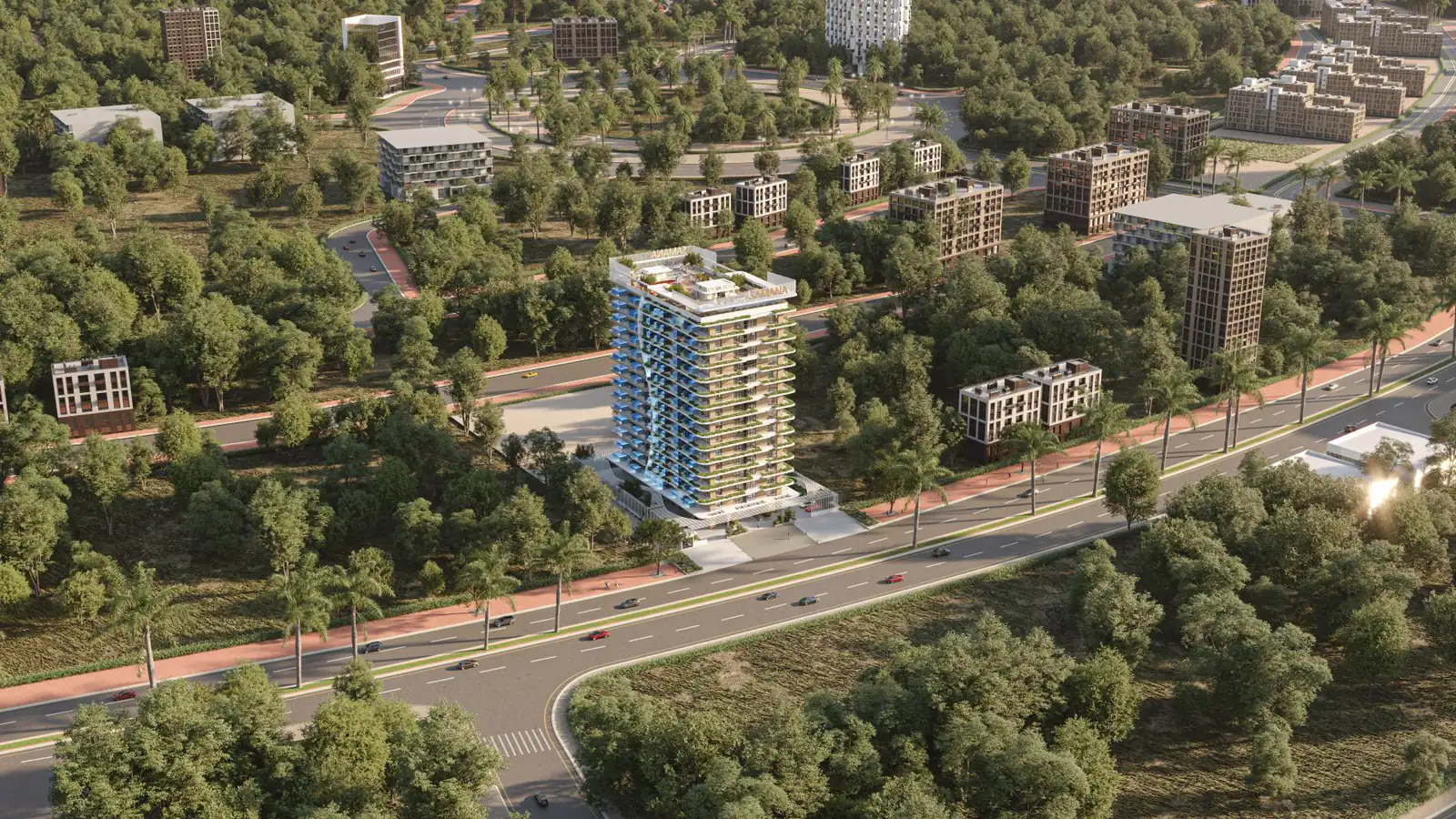 Developer render of SAMANA Park Meadows, a Samana project in Dubai Land Residence Complex.