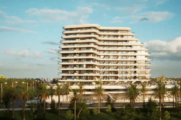 Developer render of SAMANA Portofino, a Samana project in Dubai Production City.