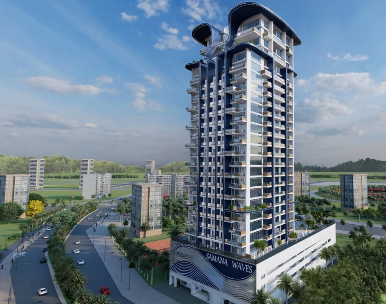 Developer render of SAMANA Waves, a Samana project in Jumeirah Village Circle.