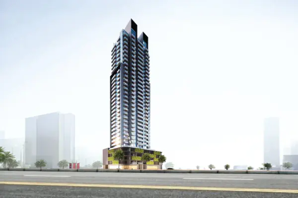 Developer render of Lilium Tower, a Tiger project in Jumeirah Village Triangle.